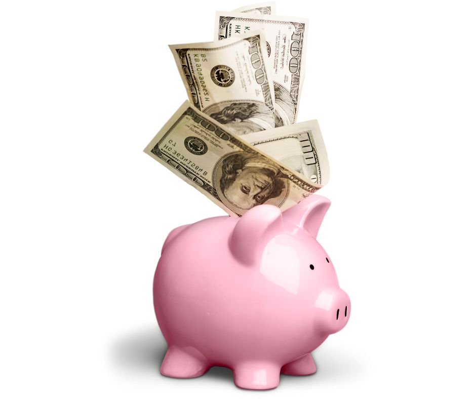 piggy bank with cash