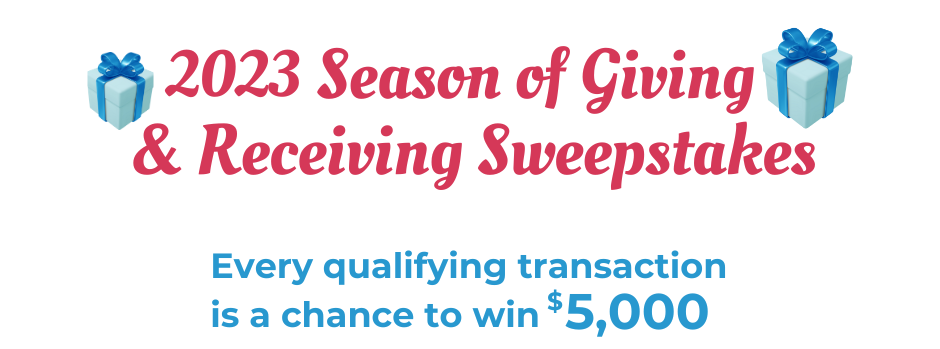 2023 Season of Giving & Receiving Sweepstakes Banner