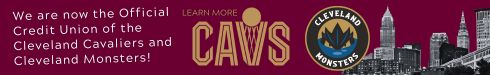 Alkami HEADER Cavs monsters We are the official credit union of the Cavs and Monsters